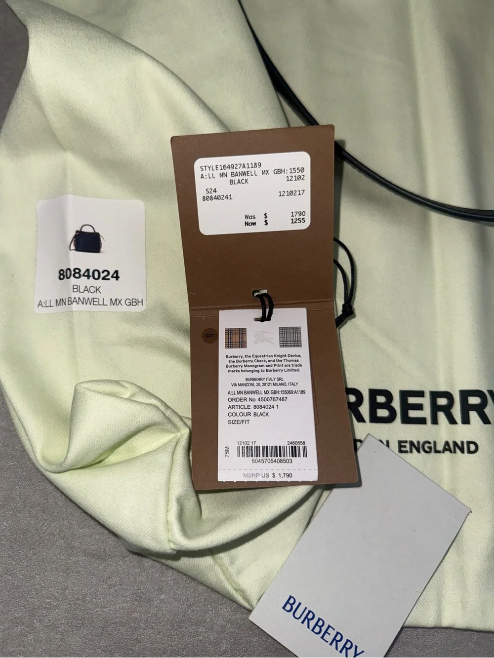 Burberry Banwell Black Handbag